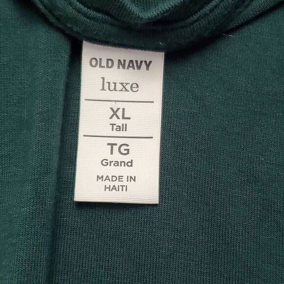 Old Navy Luxe Long Sleeve V-Neck Tee XL Tall Fir Green Soft Stretch Rayon Top - Picture 4 of 7